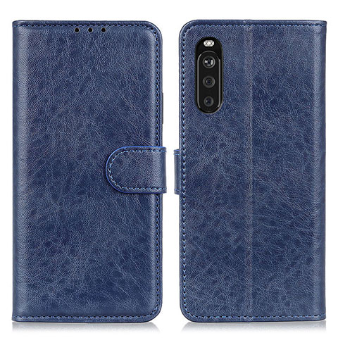 Coque Portefeuille Livre Cuir Etui Clapet A04D pour Sony Xperia 10 III Lite Bleu