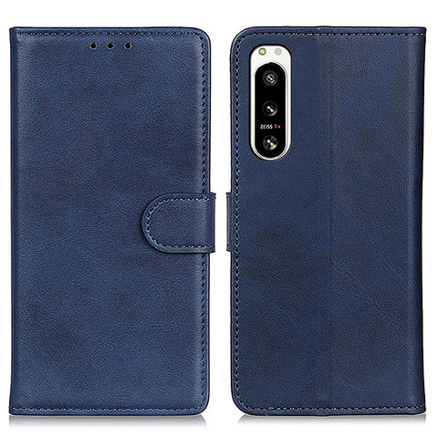 Coque Portefeuille Livre Cuir Etui Clapet A04D pour Sony Xperia 5 IV Bleu