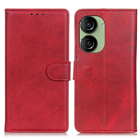 Coque Portefeuille Livre Cuir Etui Clapet A05D pour Asus ZenFone 10 Rouge