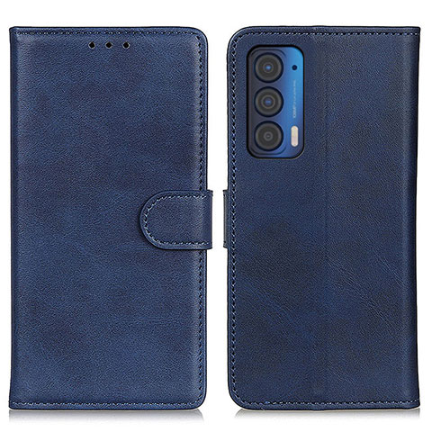 Coque Portefeuille Livre Cuir Etui Clapet A05D pour Motorola Moto Edge (2021) 5G Bleu