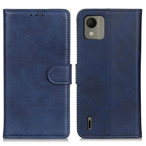 Coque Portefeuille Livre Cuir Etui Clapet A05D pour Nokia C110 Bleu