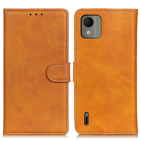 Coque Portefeuille Livre Cuir Etui Clapet A05D pour Nokia C110 Marron