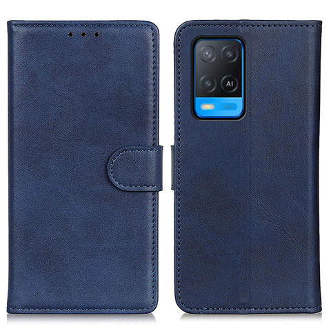 Coque Portefeuille Livre Cuir Etui Clapet A05D pour Oppo A54 4G Bleu