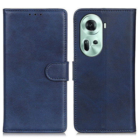 Coque Portefeuille Livre Cuir Etui Clapet A05D pour Oppo Reno11 5G Bleu