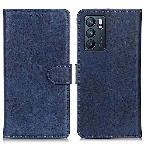 Coque Portefeuille Livre Cuir Etui Clapet A05D pour Oppo Reno6 5G Bleu