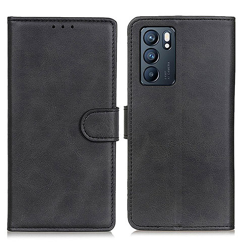 Coque Portefeuille Livre Cuir Etui Clapet A05D pour Oppo Reno6 5G Noir