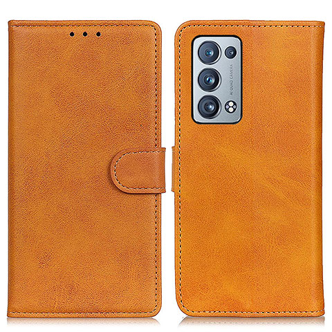 Coque Portefeuille Livre Cuir Etui Clapet A05D pour Oppo Reno6 Pro+ Plus 5G Marron