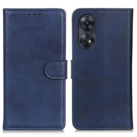 Coque Portefeuille Livre Cuir Etui Clapet A05D pour Oppo Reno8 T 4G Bleu