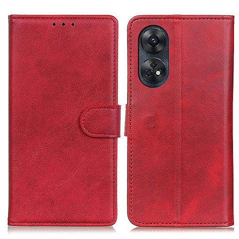 Coque Portefeuille Livre Cuir Etui Clapet A05D pour Oppo Reno8 T 4G Rouge