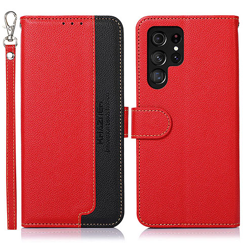 Coque Portefeuille Livre Cuir Etui Clapet A05D pour Samsung Galaxy S21 Ultra 5G Rouge