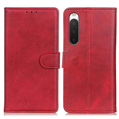 Coque Portefeuille Livre Cuir Etui Clapet A05D pour Sony Xperia 10 IV Rouge