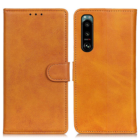 Coque Portefeuille Livre Cuir Etui Clapet A05D pour Sony Xperia 5 III SO-53B Marron