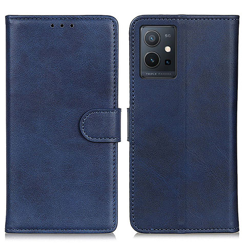 Coque Portefeuille Livre Cuir Etui Clapet A05D pour Vivo iQOO Z6 5G Bleu