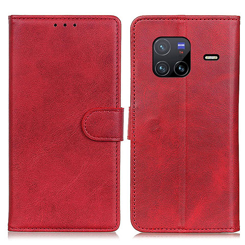 Coque Portefeuille Livre Cuir Etui Clapet A05D pour Vivo X80 5G Rouge