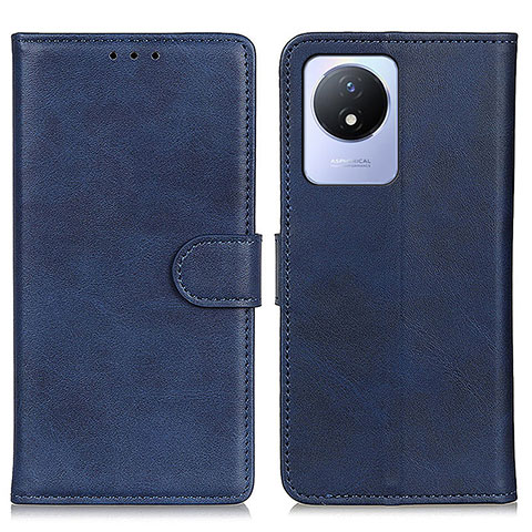 Coque Portefeuille Livre Cuir Etui Clapet A05D pour Vivo Y02 Bleu