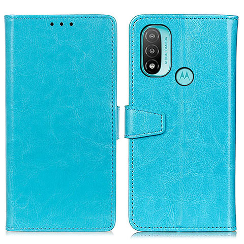 Coque Portefeuille Livre Cuir Etui Clapet A06D pour Motorola Moto E20 Bleu Ciel