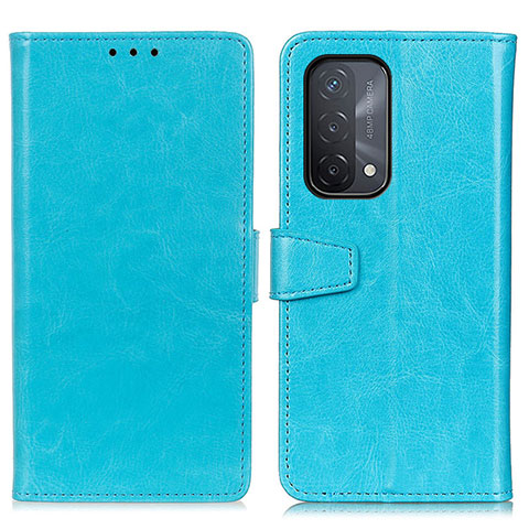 Coque Portefeuille Livre Cuir Etui Clapet A06D pour Oppo A93 5G Bleu Ciel