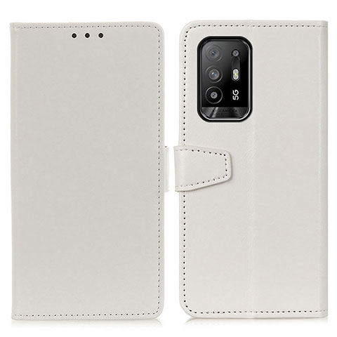 Coque Portefeuille Livre Cuir Etui Clapet A06D pour Oppo F19 Pro+ Plus 5G Blanc