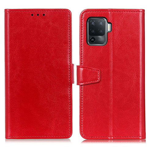 Coque Portefeuille Livre Cuir Etui Clapet A06D pour Oppo F19 Pro Rouge