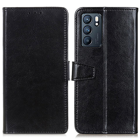 Coque Portefeuille Livre Cuir Etui Clapet A06D pour Oppo Reno6 5G Noir