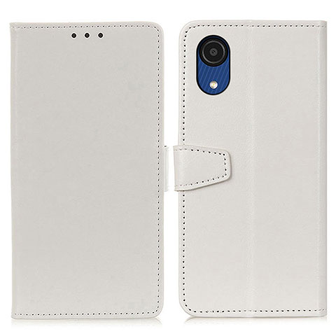 Coque Portefeuille Livre Cuir Etui Clapet A06D pour Samsung Galaxy A03 Core Blanc