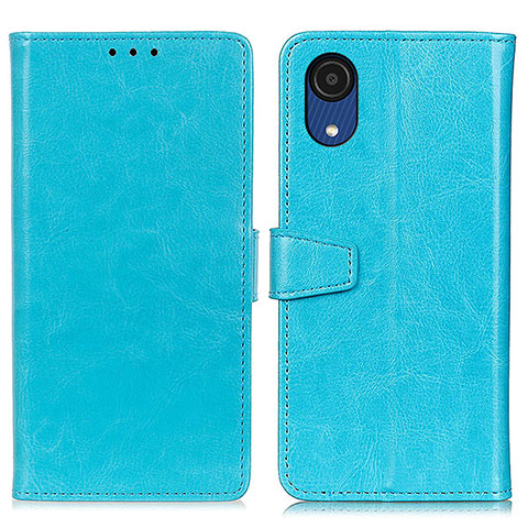 Coque Portefeuille Livre Cuir Etui Clapet A06D pour Samsung Galaxy A03 Core Bleu Ciel