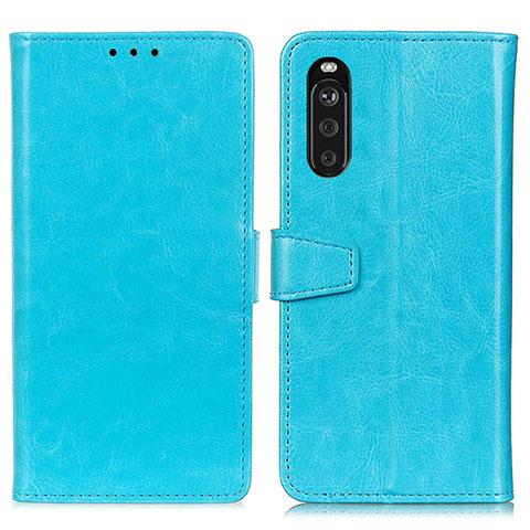 Coque Portefeuille Livre Cuir Etui Clapet A06D pour Sony Xperia 10 III Lite Bleu Ciel