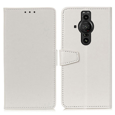 Coque Portefeuille Livre Cuir Etui Clapet A06D pour Sony Xperia PRO-I Blanc