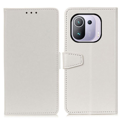 Coque Portefeuille Livre Cuir Etui Clapet A06D pour Xiaomi Mi 11 Pro 5G Blanc