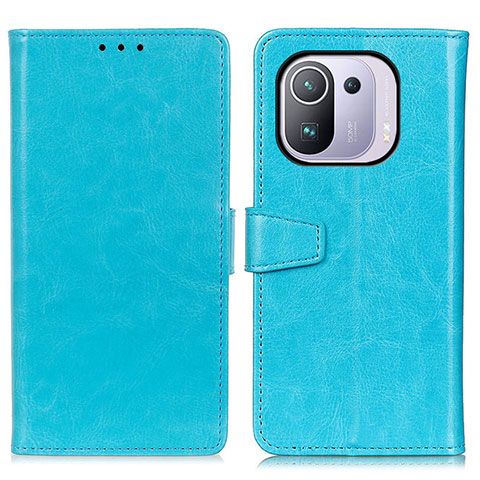 Coque Portefeuille Livre Cuir Etui Clapet A06D pour Xiaomi Mi 11 Pro 5G Bleu Ciel