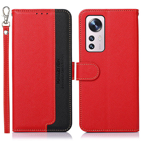Coque Portefeuille Livre Cuir Etui Clapet A06D pour Xiaomi Mi 12 Pro 5G Rouge