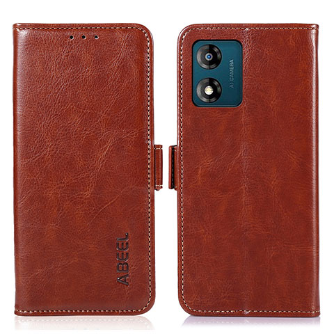 Coque Portefeuille Livre Cuir Etui Clapet A07D pour Motorola Moto E13 Marron