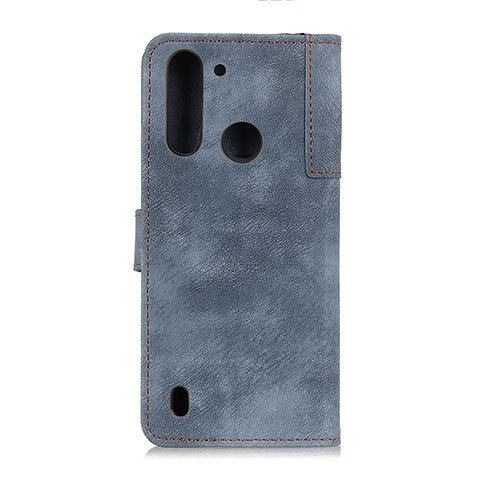 Coque Portefeuille Livre Cuir Etui Clapet A07D pour Motorola Moto One Fusion Bleu