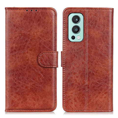 Coque Portefeuille Livre Cuir Etui Clapet A07D pour OnePlus Nord 2 5G Marron