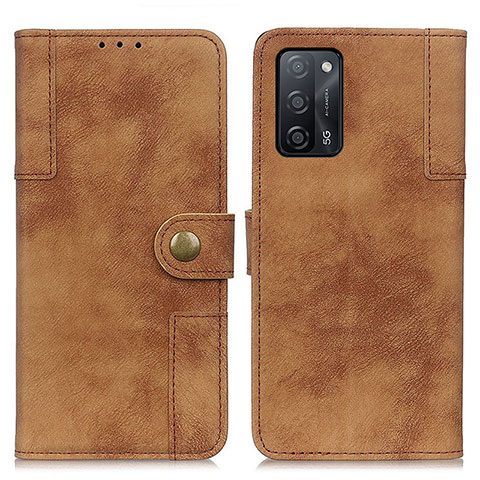 Coque Portefeuille Livre Cuir Etui Clapet A07D pour Oppo A53s 5G Marron