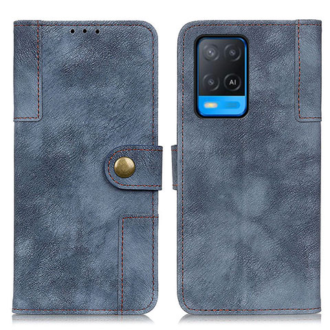 Coque Portefeuille Livre Cuir Etui Clapet A07D pour Oppo A54 4G Bleu