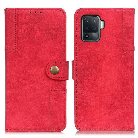 Coque Portefeuille Livre Cuir Etui Clapet A07D pour Oppo Reno5 F Rouge