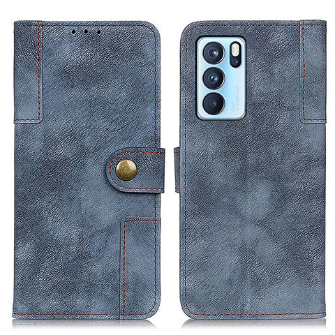 Coque Portefeuille Livre Cuir Etui Clapet A07D pour Oppo Reno6 Pro 5G India Bleu