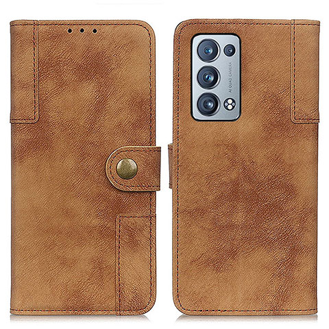 Coque Portefeuille Livre Cuir Etui Clapet A07D pour Oppo Reno6 Pro 5G Marron