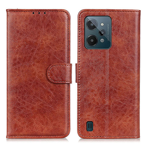 Coque Portefeuille Livre Cuir Etui Clapet A07D pour Realme C31 Marron