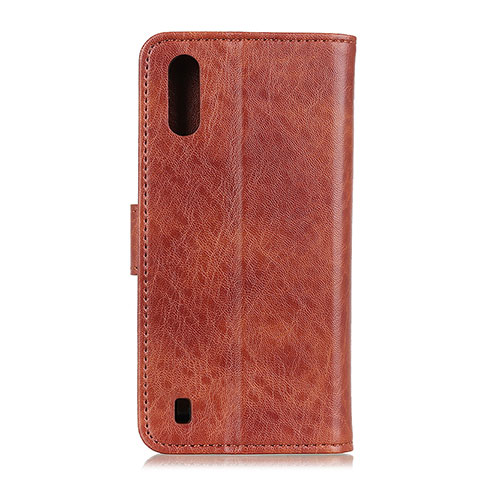 Coque Portefeuille Livre Cuir Etui Clapet A07D pour Samsung Galaxy M01 Marron