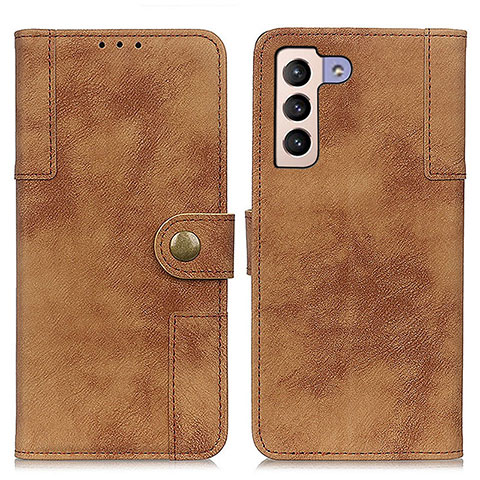 Coque Portefeuille Livre Cuir Etui Clapet A07D pour Samsung Galaxy S21 5G Marron