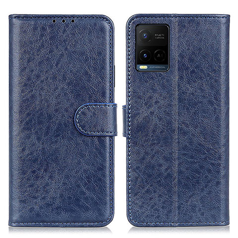 Coque Portefeuille Livre Cuir Etui Clapet A07D pour Vivo Y21e Bleu