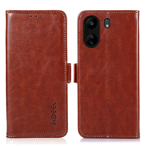 Coque Portefeuille Livre Cuir Etui Clapet A07D pour Xiaomi Poco C65 Marron