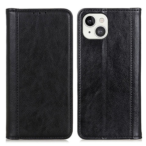 Coque Portefeuille Livre Cuir Etui Clapet A08 pour Apple iPhone 15 Noir