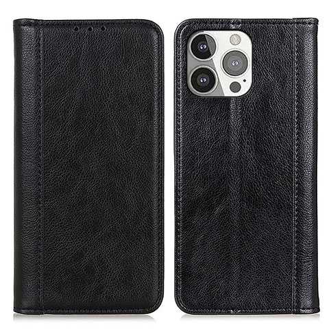 Coque Portefeuille Livre Cuir Etui Clapet A08 pour Apple iPhone 15 Pro Noir