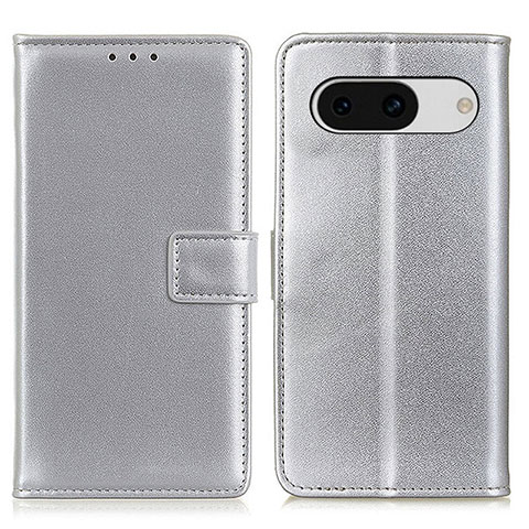 Coque Portefeuille Livre Cuir Etui Clapet A08D pour Google Pixel 8a 5G Argent