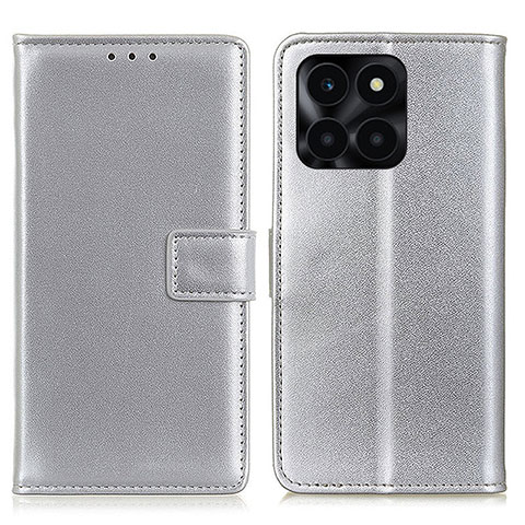 Coque Portefeuille Livre Cuir Etui Clapet A08D pour Huawei Honor X8b Argent