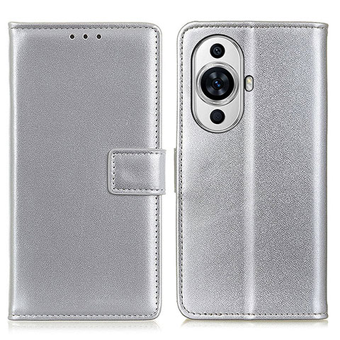 Coque Portefeuille Livre Cuir Etui Clapet A08D pour Huawei Nova 11 Pro Argent