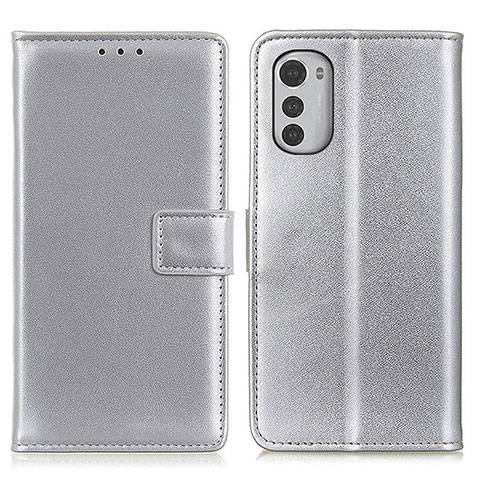 Coque Portefeuille Livre Cuir Etui Clapet A08D pour Motorola Moto E32 Argent